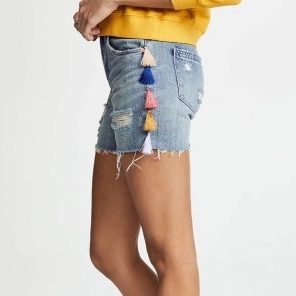 Blank NYC • NWT Tassel High Waisted Denim Shorts - Picture 1 of 8